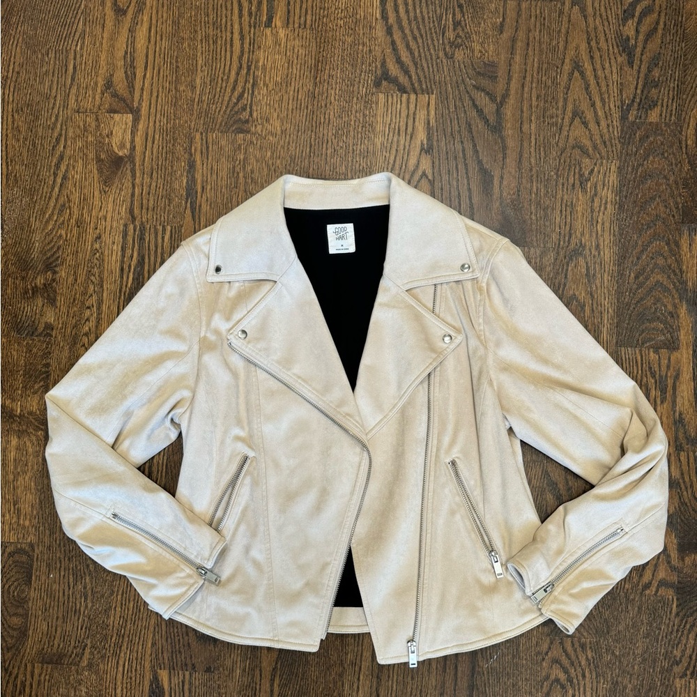 Good Hart faux suede moto jacket
